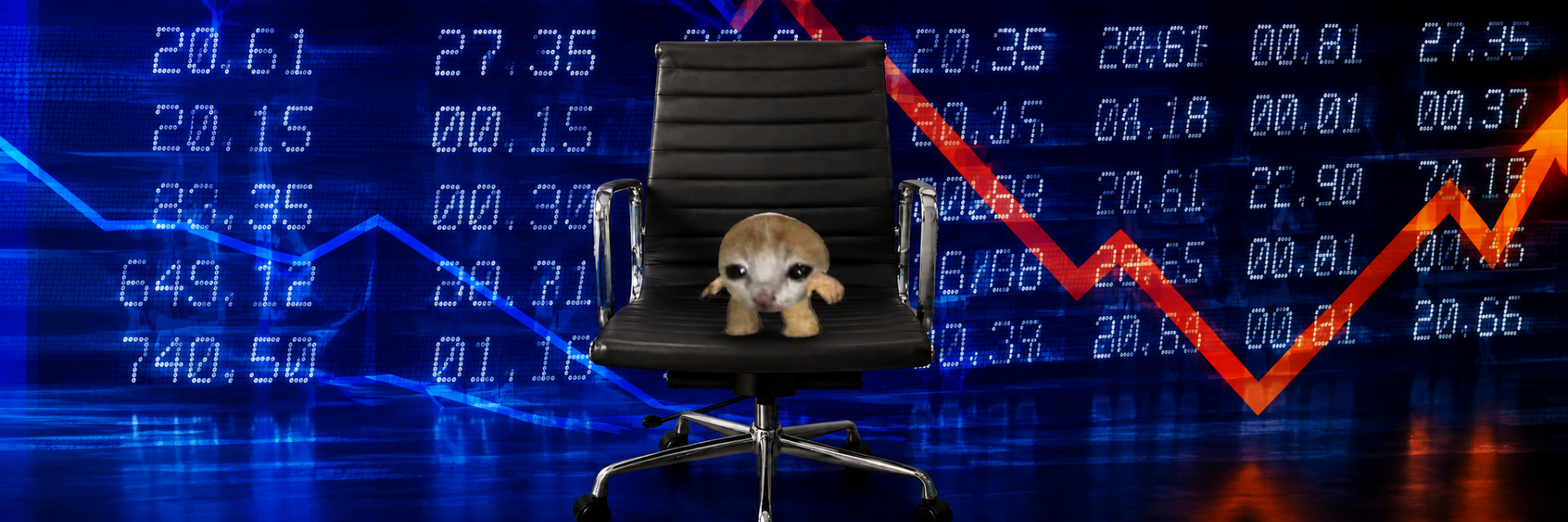 minilyst banner with the character at a market desk