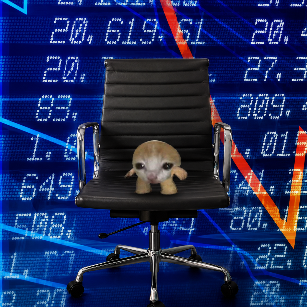 minilyst character sitting in a market analyst chair
